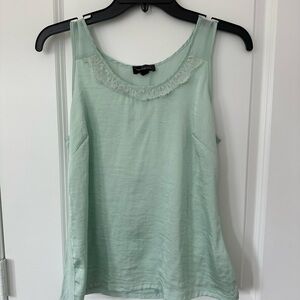 The Limited Mint Green Satin Lace Trim Tank Top
